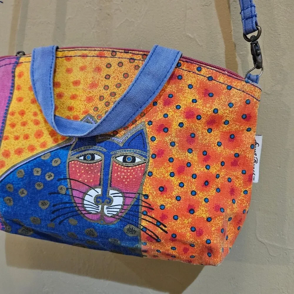 vintage boho whimsigoth Laurel Burch cat crossbody bag